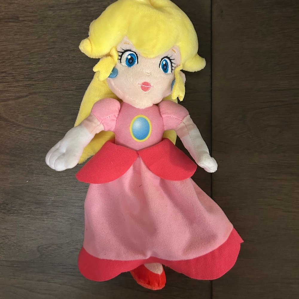 Plush Princess Peach Doll - Pink and Yellow